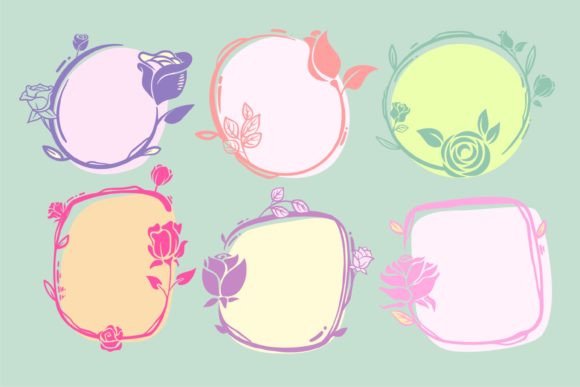 Beautiful Floral Frame and Background Graphics for Illustrations
