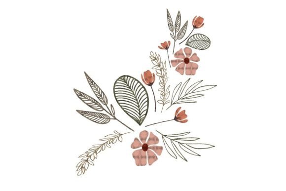 Chalk Pastel Cream Floral Sublimation Graphics and Illustrations
