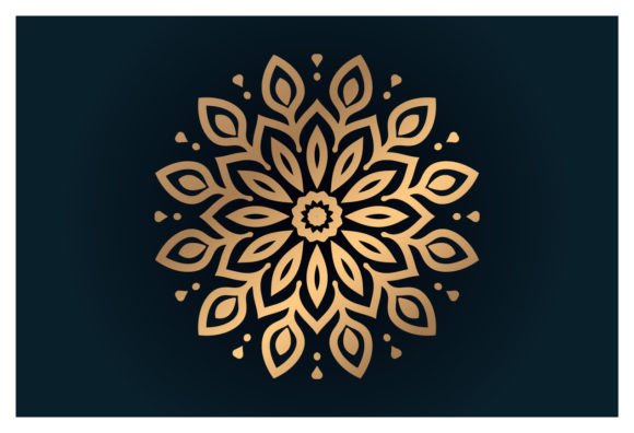Cute Floral Round Ornament. Oriental Graphics and Illustrations