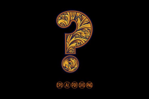 Engraved Floral Monogram Question Mark: A Review for Graphics and Illustrations