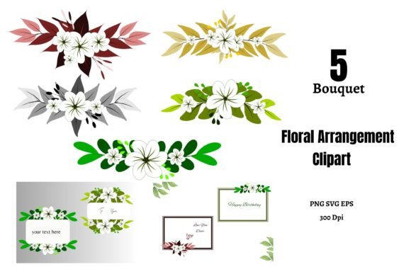 Floral Bouquet Arrangement Clipart for Graphics & Illustrations