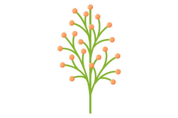 Floral Branch Element. Blooming Plant. B Graphics and Illustrations Review