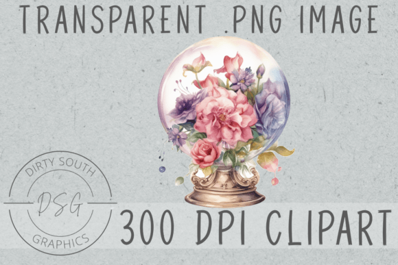 Floral Victorian Crystal Ball Clip Art Graphics and Illustrations Review
