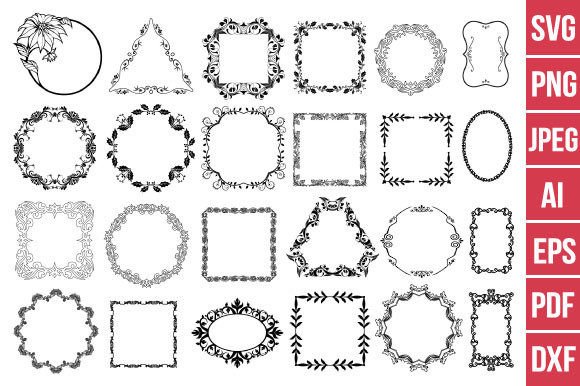 Floral Wreath Svg, Commercial Use Graphics and Illustrations Review