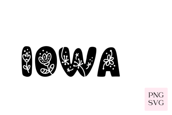 Iowa Floral PNG SVG Graphics and Illustrations Review