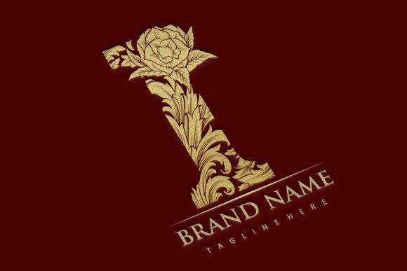 Luxury Floral Monogram Initial I Engrave Graphics
