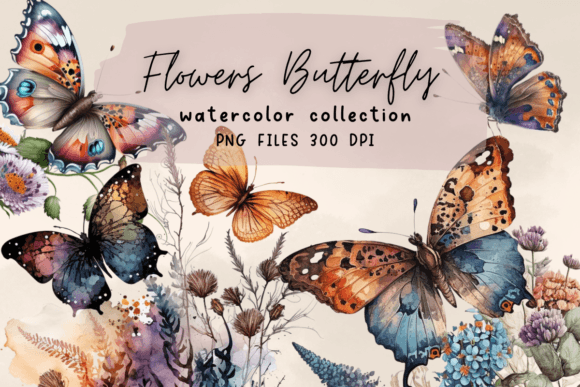 Vintage Butterfly Floral Watercolor Graphics and Illustrations Review