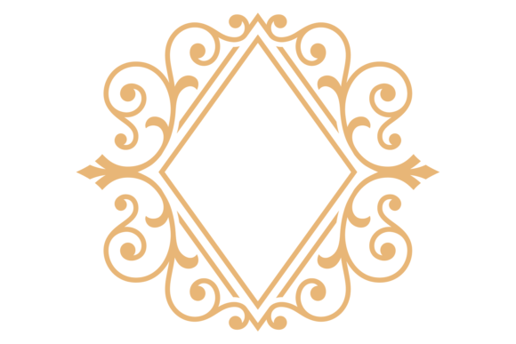 Vintage Golden Floral Filigree Emblem. D Graphics and Illustrations