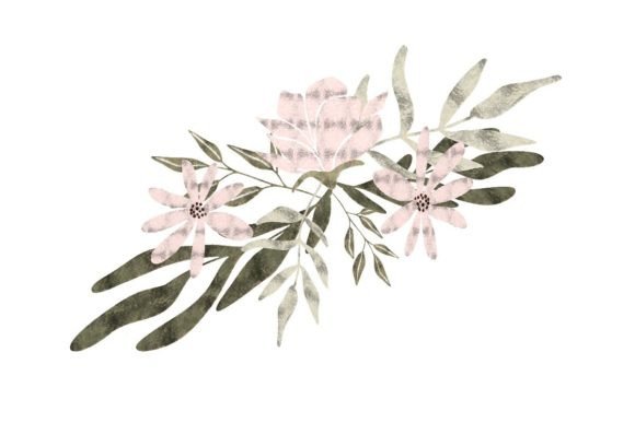 Watercolor Floral Arrangement Element Graphics and Illustrations Review