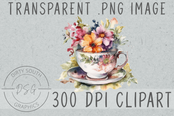 Watercolor Floral Teacup Clip Art Review