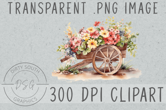 Watercolor Floral Wood Cart Clip Art: A Designer’s Review